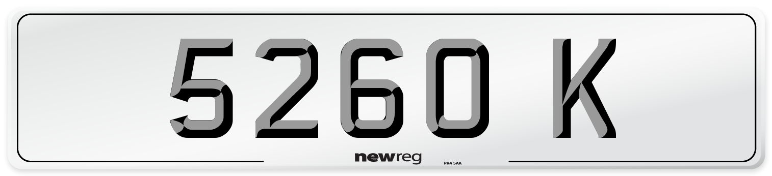 5260 K Number Plate from New Reg